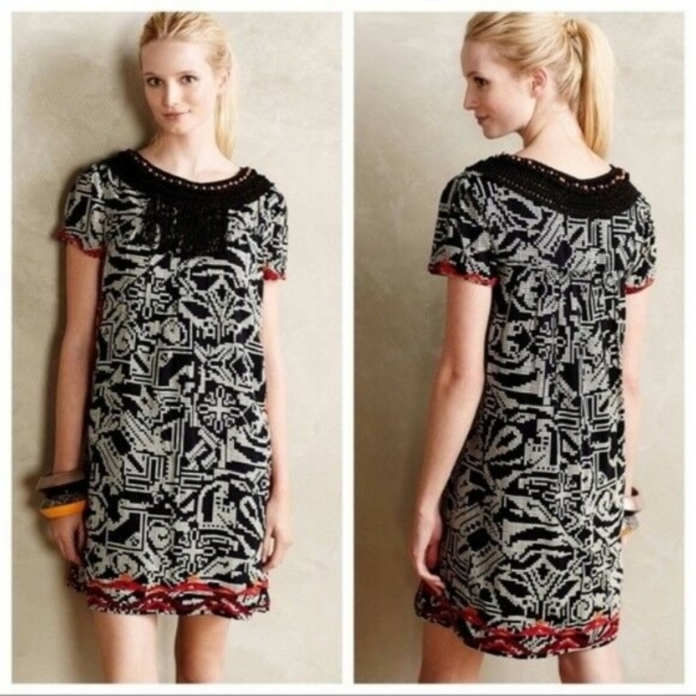 Anthropologie Floreat Abelia Tribal Shift Dress